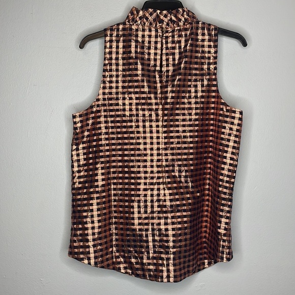 J. Crew | Ruffle Neck‎ Gingham Sleeveless Top Size Small NWT - Picture 5 of 11